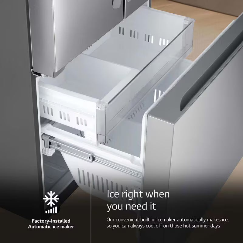LG 33 in. 20.8 cu. ft. Smart Counter Depth French Door Refrigerator with Ice Maker - PrintProof Stainless Steel