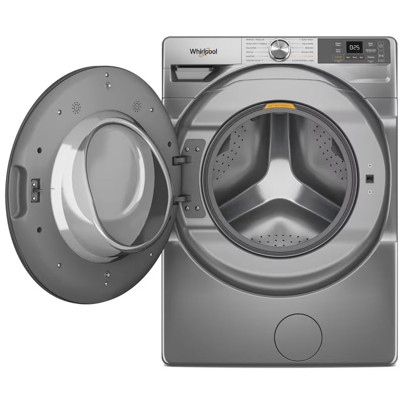Whirlpool 27 in. 4.5 cu. ft. Smart Stackable Front Load Washer with FreshFlow Vent System, Sanitize & Steam Cycle - Radiant Silver