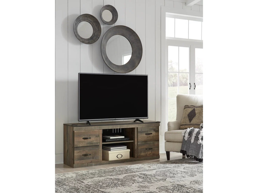 Trinell 2 Door 60" TV Stand with Open Center Shelving