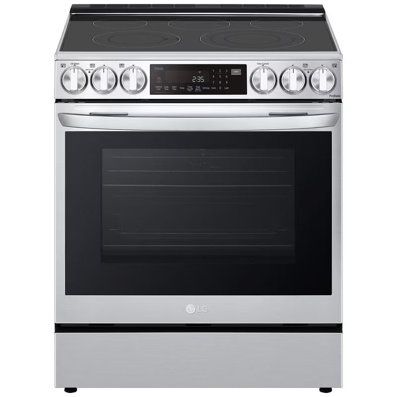 LG InstaView 30 in. 6.3 cu. ft. Smart Air Fry True European Convection Slide-In Electric Range with Radiant Burners - PrintProof Stainless Steel